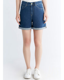 Evermind Mom Shorts - Lapis Blue - økologisk bomull » Etiske og økologiske klær » Grønt Skift