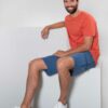 Blå cargoshorts i joggebuksestoff » Etiske og økologiske klær » Grønt Skift
