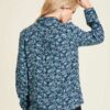 Blå Ecovero bluse med mønster » Etiske og økologiske klær » Grønt Skift