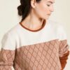 Naturhvit og brun mønstret genser » Etiske og økologiske klær » Grønt Skift