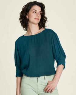 Sjøblå Ecovero bluse » Etiske og økologiske klær » Grønt Skift