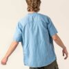 Luftig lyseblå skjorte med korte ermer i økologisk lin og bomull » Etiske og økologiske klær » Grønt Skift