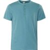 Sjøblå t-skjorte med knapper - 100% økologisk bomull » Etiske og økologiske klær » Grønt Skift