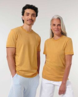 Unisex sennepsgul steinvasket t-skjorte » Etiske og økologiske klær » Grønt Skift
