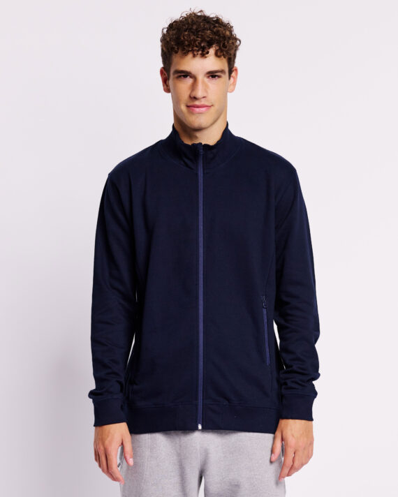 NEUTRAL-O73601-Unisex-High-Neck-Jacket_Navy_FRONT